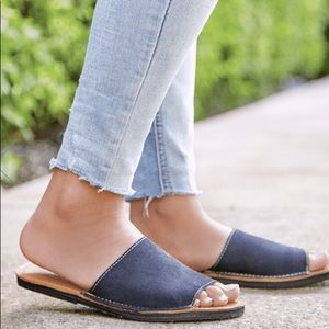 Brave Soles slip on leather sandal.